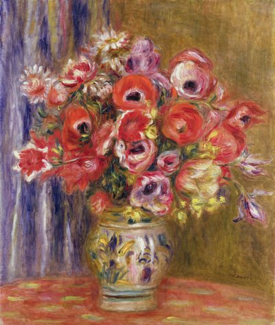 Vaas met Tulpen en Anemonen, c.1895 door Pierre Auguste Renoir